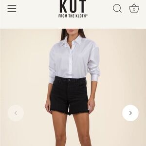 Kut from the Kloth Black Distressed Jean Shorts High-Waisted
